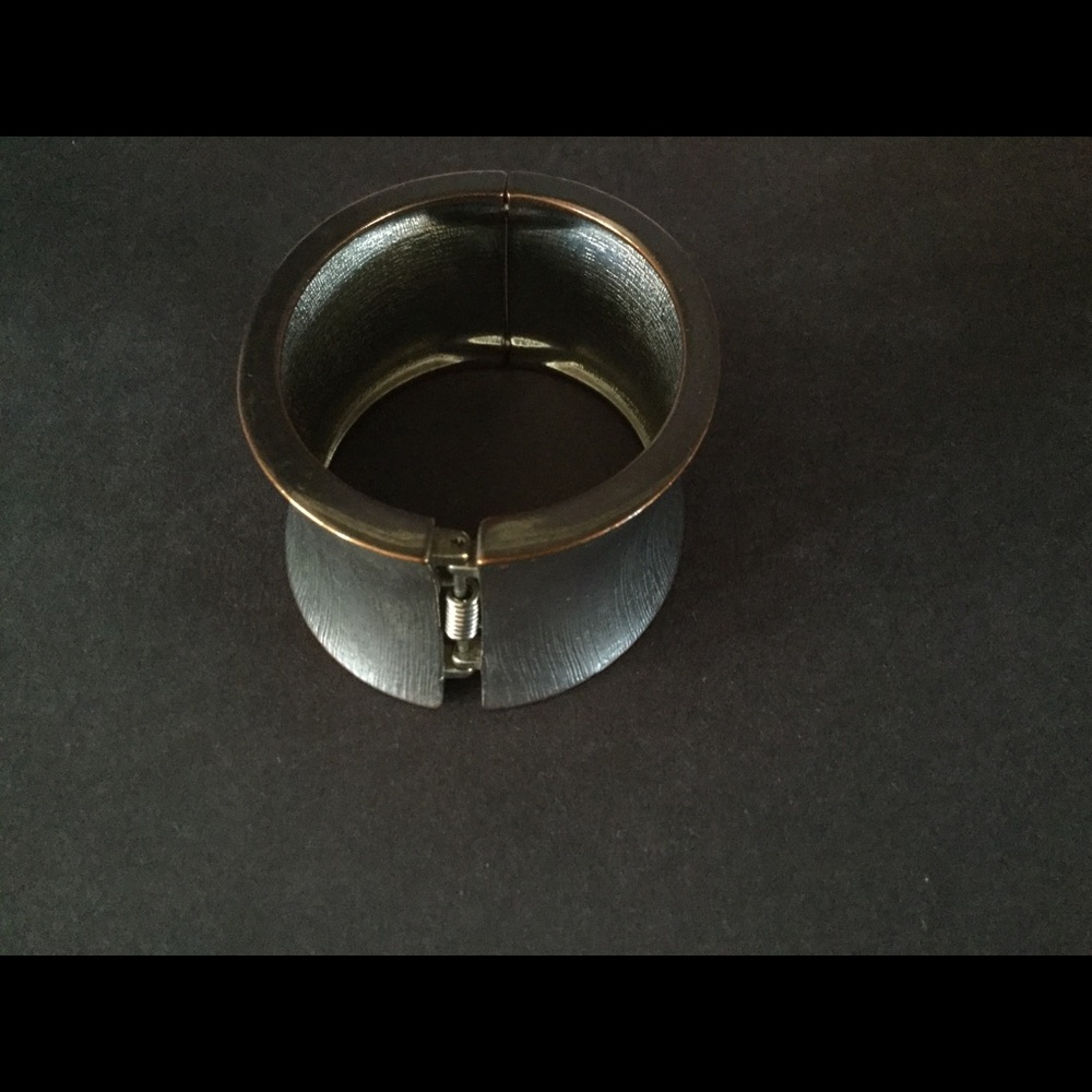 Mod Silver Tone Wide Cuff Statement Bracelet - image 3